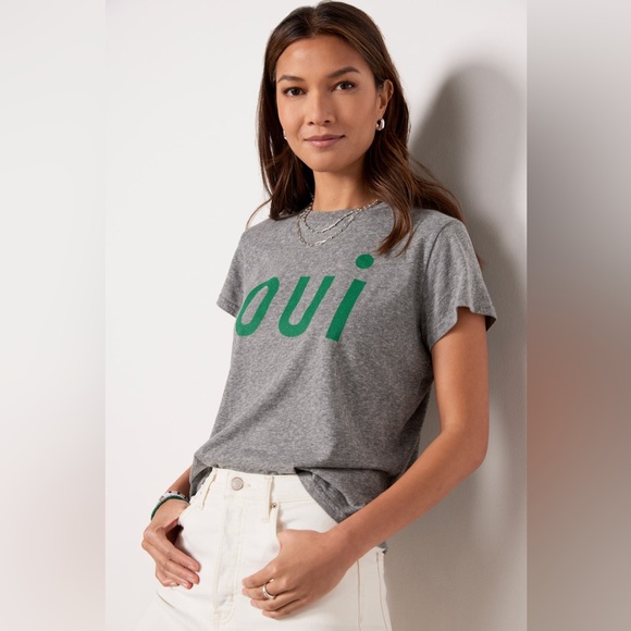 Clare V. Classic Tee Oui Grey Melange - Picture 13 of 15